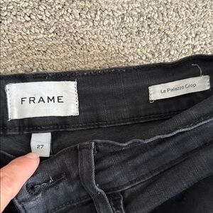 Frame Denim Le Palazzo Crop Black Jeans
